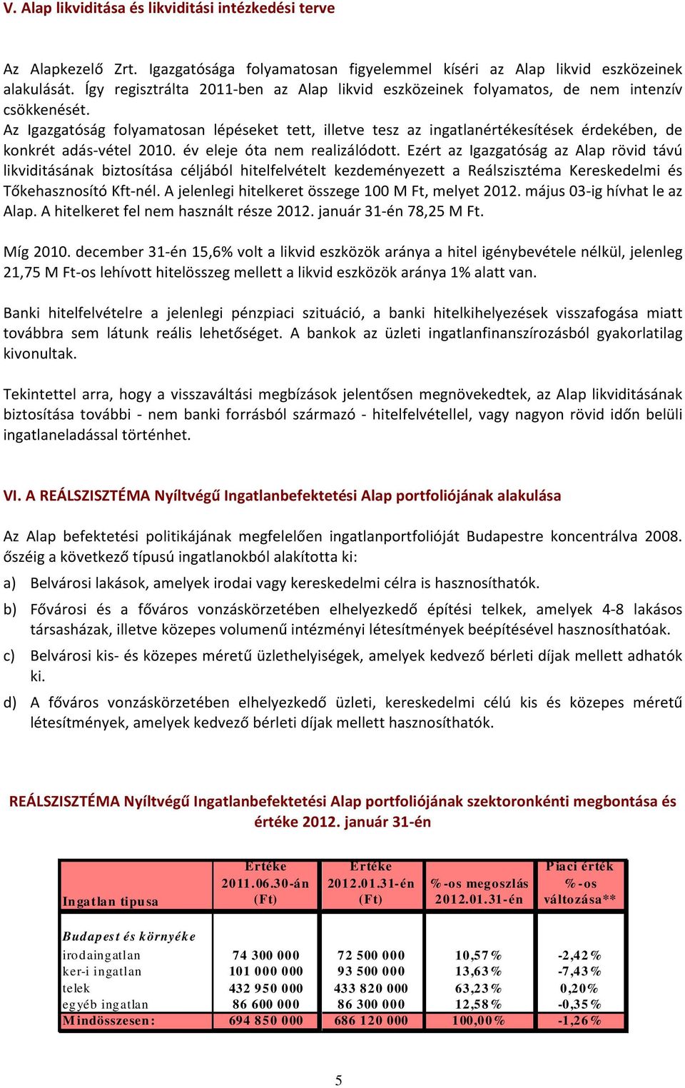 Az Igazgatóság folyamatosan lépéseket tett, illetve tesz az ingatlanértékesítések érdekében, de konkrét adás-vétel 2010. év eleje óta nem realizálódott.