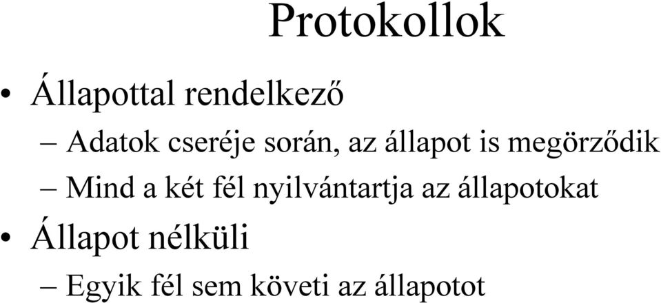 Mind a két fél nyilvántartja az állapotokat