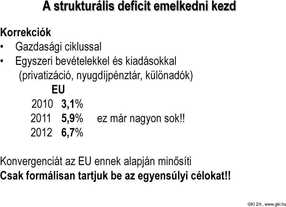 különadók) EU 2010 3,1% 2011 5,9% ez már nagyon sok!