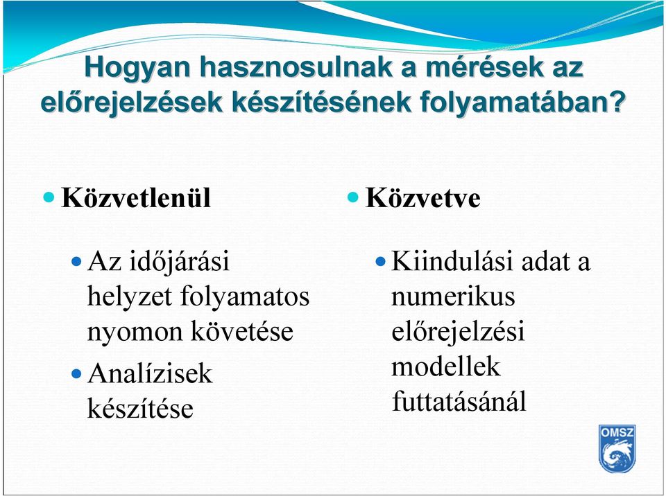 Közvetlenül Az időjárási helyzet folyamatos nyomon követése