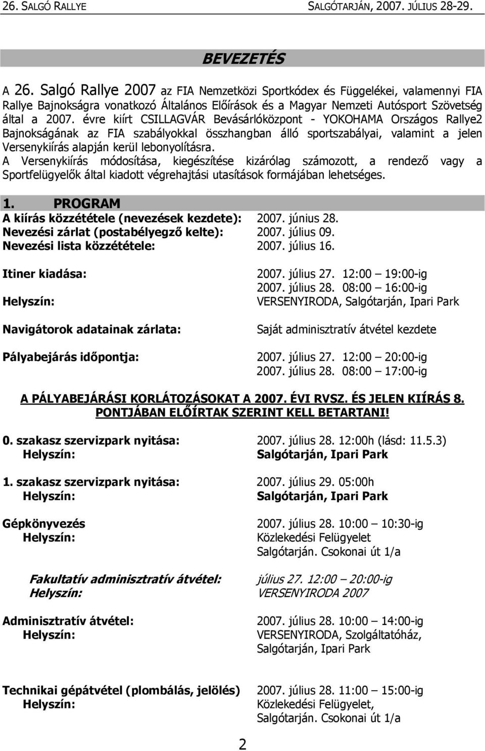 VERSENYKIÍRÁS 26. Salgó Rallye - PDF Free Download