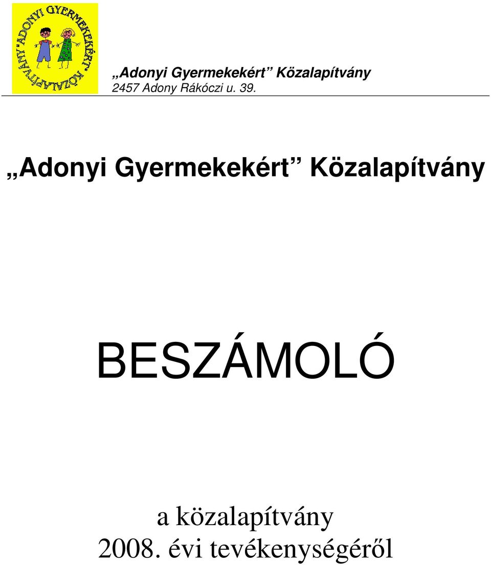 BESZÁMOLÓ a