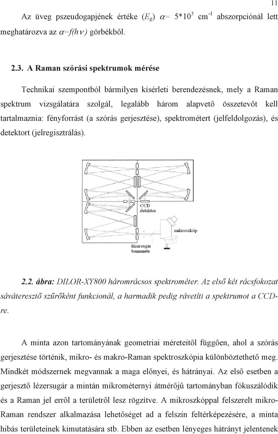 A Raman szórás spektrumok mérése Technka szempontból bármlyen kísérlet berendezésnek, mely a Raman spektrum vzsgálatára szolgál, legalább három alapvet összetevt kell tartalmazna: fényforrást (a