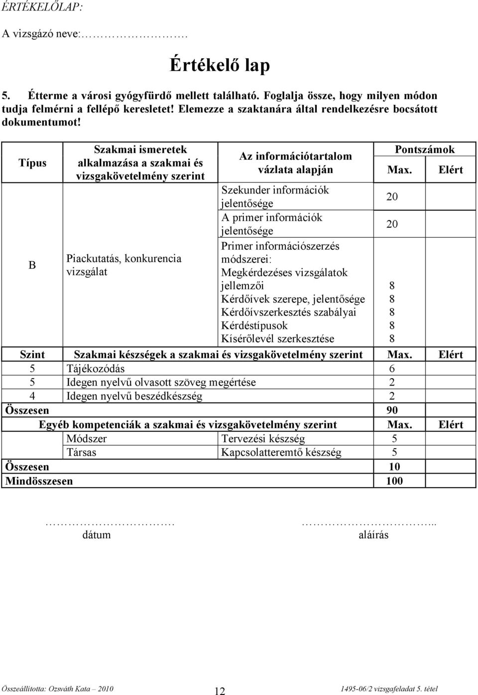 Elért Szekunder információk jelentősége 20 A primer információk jelentősége 20 Primer információszerzés B Piackutatás, konkurencia módszerei: vizsgálat Megkérdezéses vizsgálatok jellemzői Kérdőívek