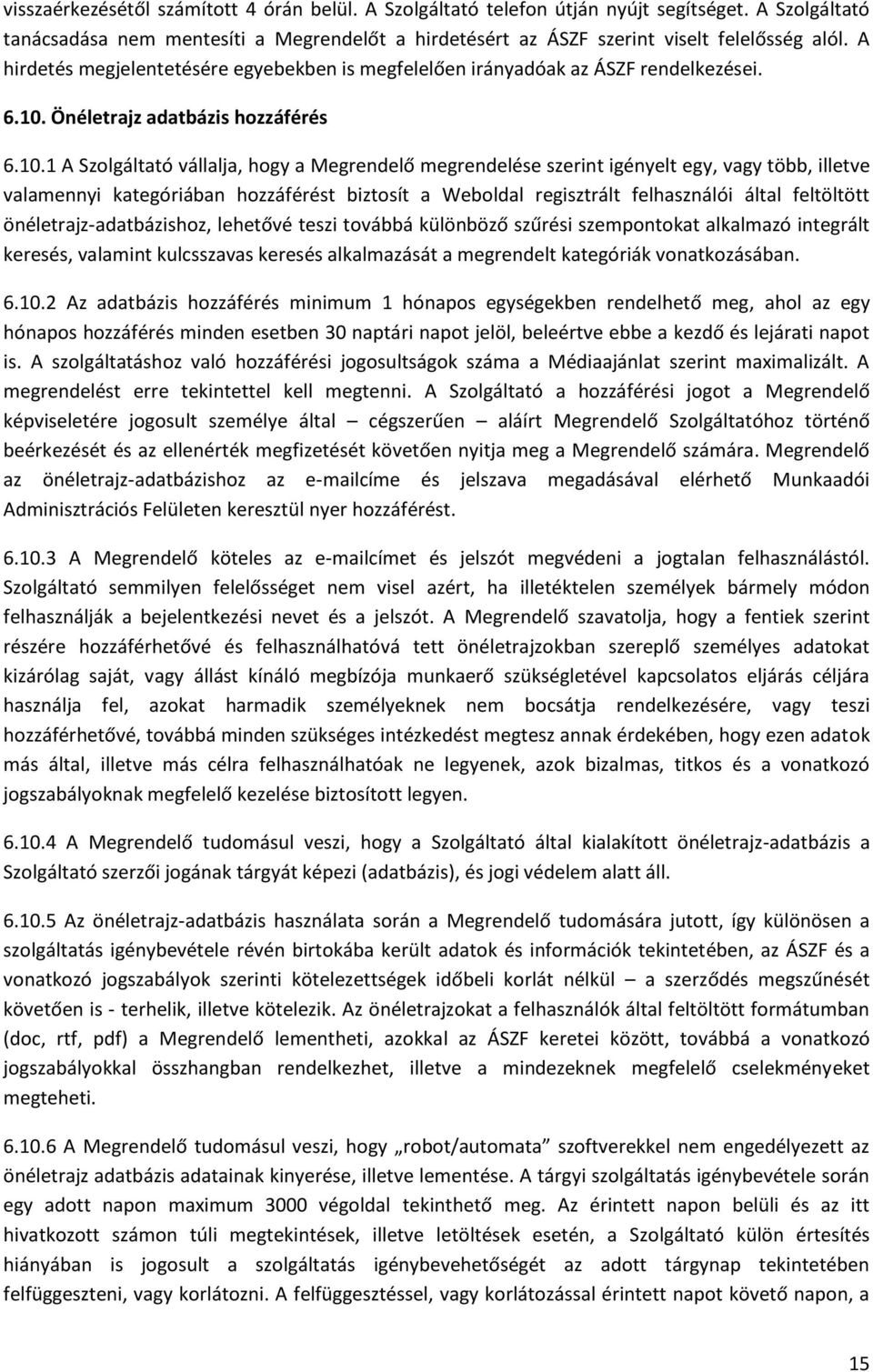 Önéletrajz adatbázis hozzáférés 6.10.