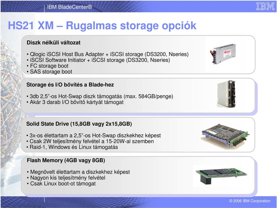 584GB/penge) Akár 3 darab I/O bővítő kártyát támogat Solid State Drive (15,8GB vagy 2x15,8GB) 3x-os élettartam a 2,5 -os Hot-Swap diszkekhez képest Csak 2W