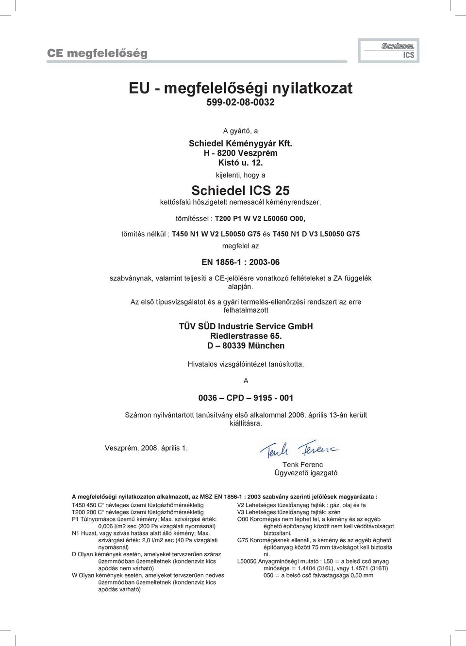 schrägen Knten erleichtern die Montge der A gyártó, Schiedel Kéménygyár Kft. H - 80 Veszprém Die Verbindung wird mit einem Klemmbnd Kistó u. gesichert. 12.