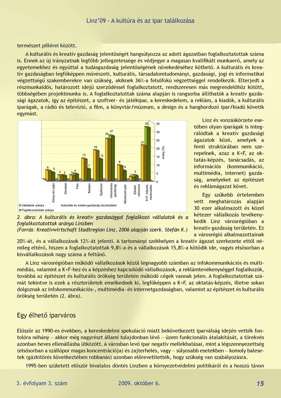 A kulturális és kreatív gazdaságban legfőképpen művészeti, kulturális, társadalomtudományi, gazdasági, jogi és informatikai végzettségű szakemberekre van szükség, akiknek 36%-a felsőfokú