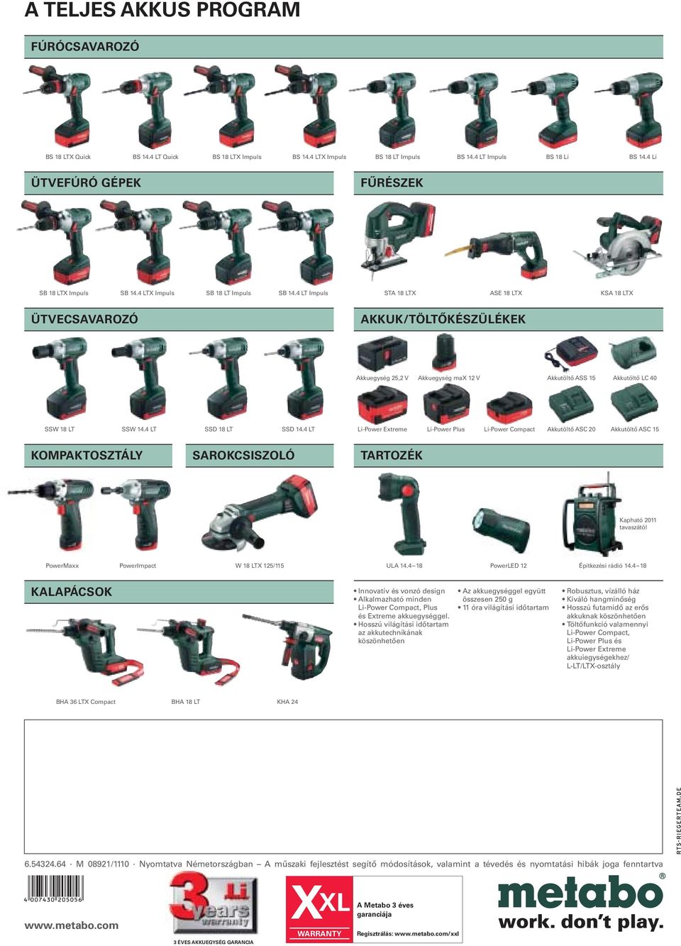 4 LT Impuls STA 18 LTX ASE 18 LTX KSA 18 LTX ÜTVECSAVAROZÓ AKKUK/TÖLTŐKÉSZÜLÉKEK Akkuegység 25,2 V Akkuegység max 12 V Akkutöltő ASS 15 Akkutöltő LC 40 SSW 18 LT SSW 14.4 LT SSD 18 LT SSD 14.