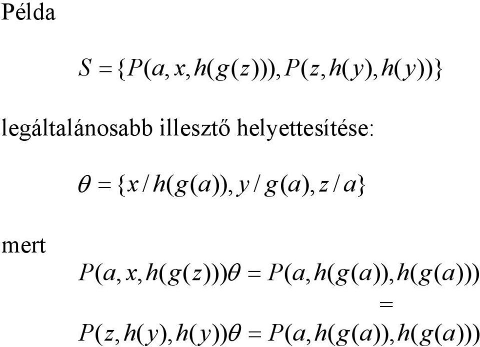 helettesítése: θ { / h g / g