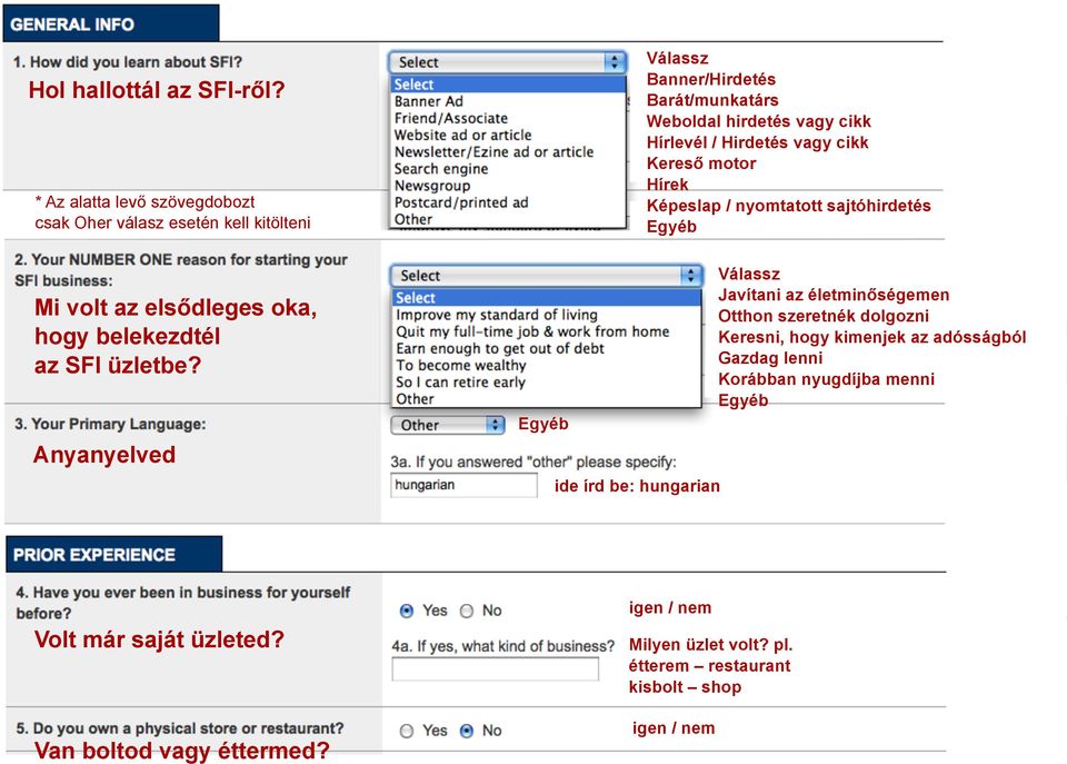 * Az alatta levő szövegdobozt csak Oher válasz esetén kell kitölteni Javítani az életminőségemen Otthon szeretnék dolgozni Keresni, hogy kimenjek