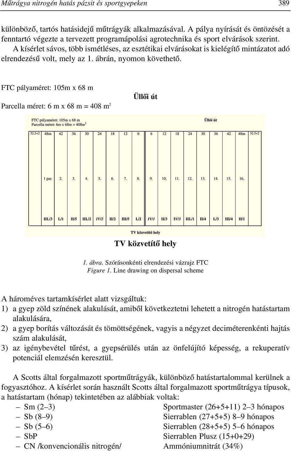 A kísérlet sávos, több ismétléses, az esztétikai elvárásokat is kielégítõ mintázatot adó elrendezésû volt, mely az 1. ábrán, nyomon követhetõ.