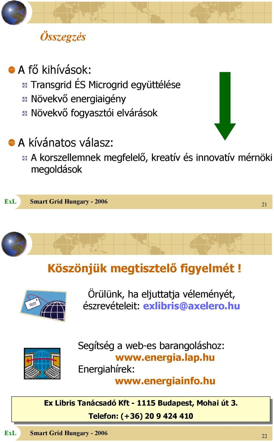 Örülünk, ha eljuttatja véleményét, észrevételeit: exlibris@axelero.hu Segítség a web-es barangoláshoz: www.energia.lap.