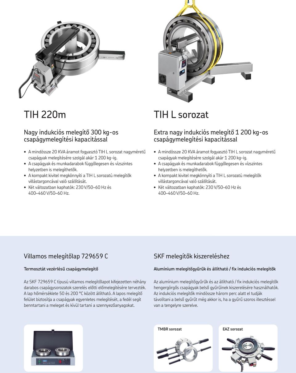 Két változatban kaphatók: 230 V/5060 Hz és 400460 V/5060 Hz.