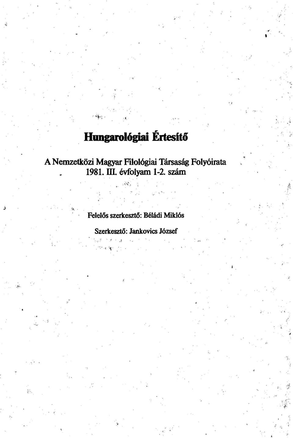 1981. ÜL évfolyam 1-2.