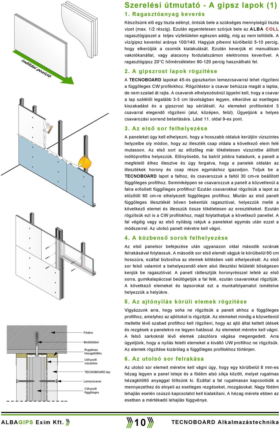 Hagyjuk pihenni kürölbelül 5-10 percig, hogy elkerüljük a csomók kialakulását. Ezután keverjük el manuálisan vakolókanállal, vagy alacsony fordulatszámon elektromos keverővel.