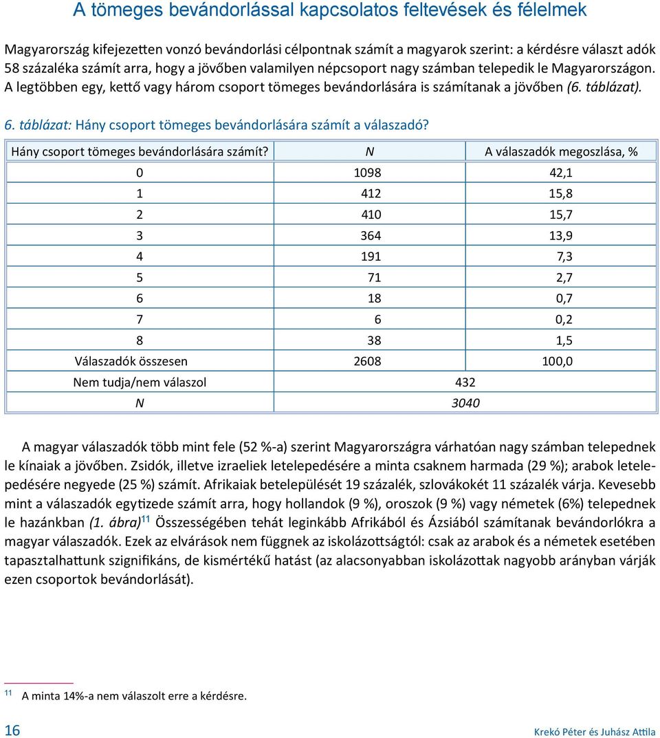 táblázat: Hány csoport tömeges bevándorlására számít 