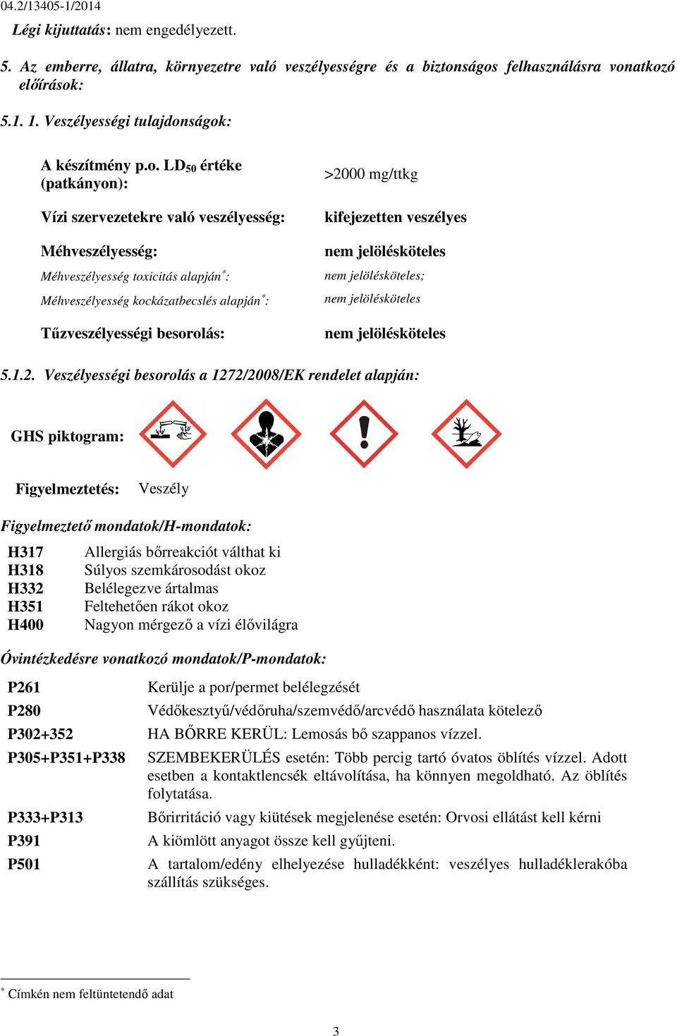 ságok: A készítmény p.o. LD 50 értéke (patkányon): Vízi szervezetekre való veszélyesség: Méhveszélyesség: Méhveszélyesség toxicitás alapján : Méhveszélyesség kockázatbecslés alapján :