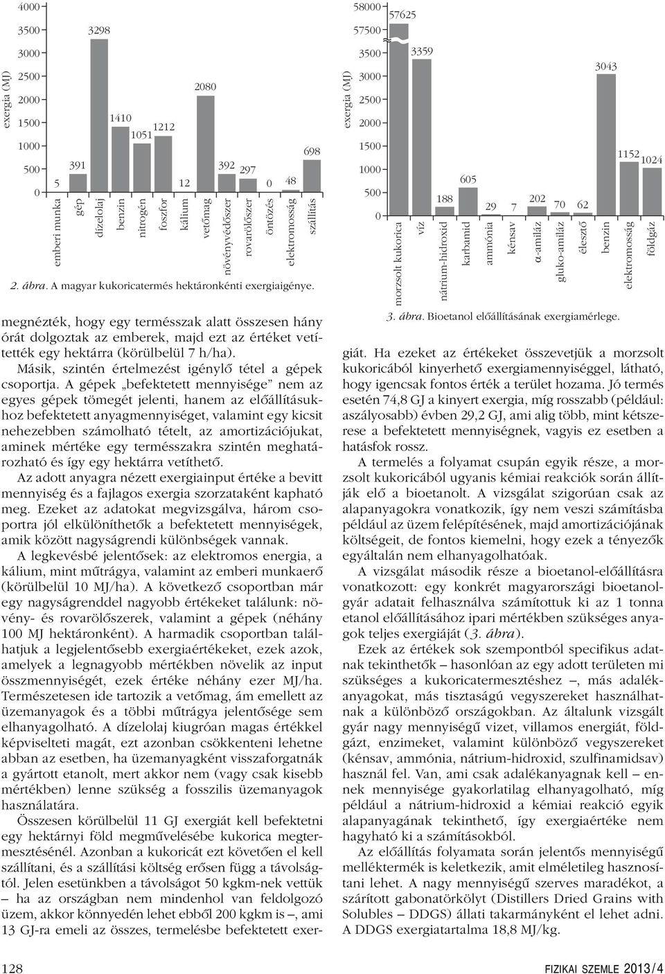kukorica 3359 víz 188 nátrium-hidroxid 65 karbamid 29 7 ammónia kénsav 22 7 62 -amiláz a gluko-amiláz élesztõ 343 benzin 3. ábra. Bioetanol elôállításának exergiamérlege.