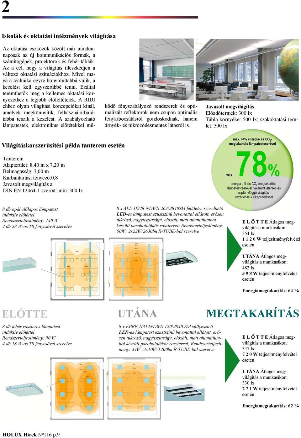 Ezáltal teremthetők meg a kellemes oktatási környezethez a legjobb előfeltételek. A RIDI ehhez olyan világítási koncepciókat kínál, amelyek megkönnyítik, felhasználó-barátabbá teszik a kezelést.