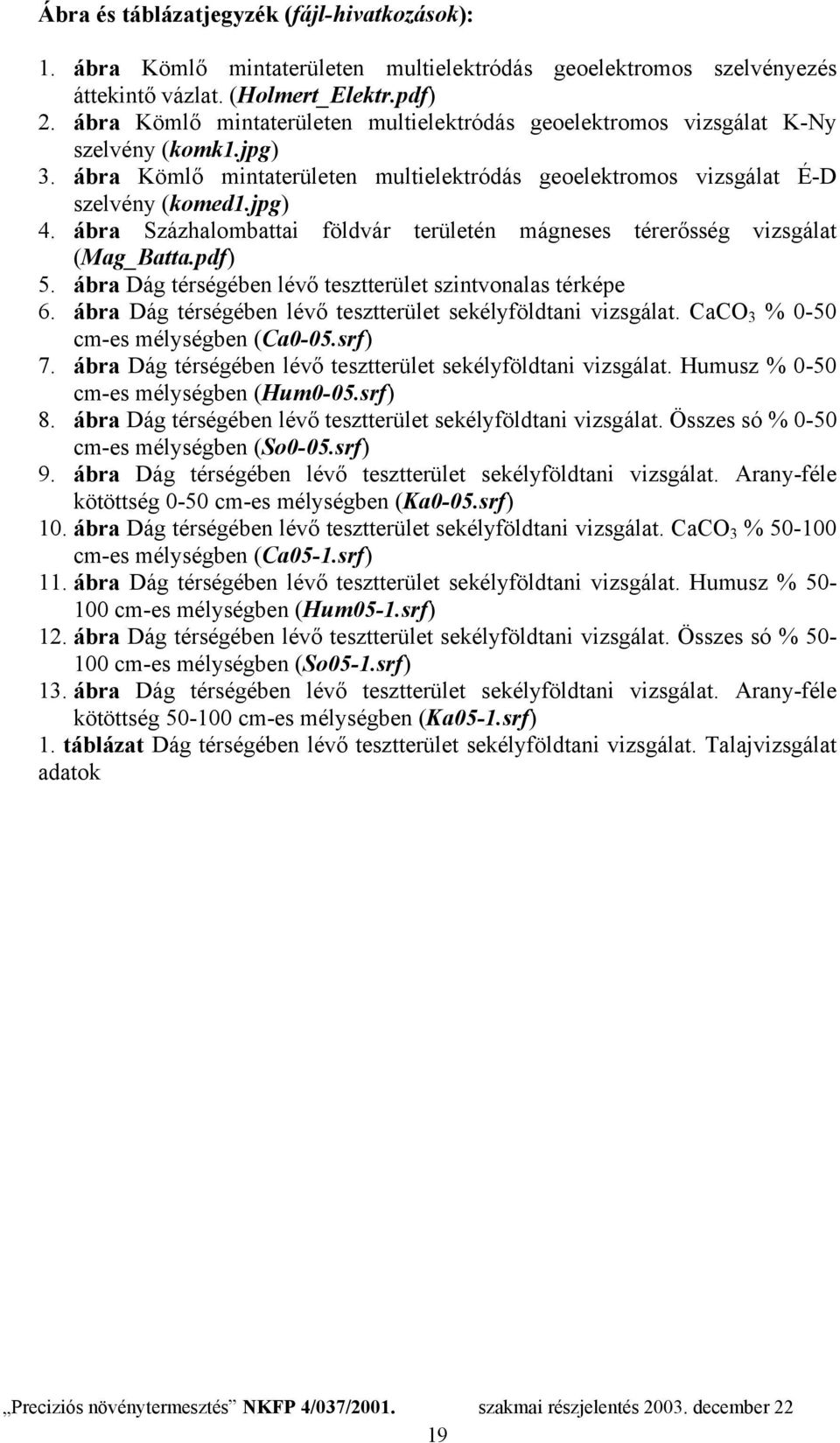 ábra Százhalombattai földvár területén mágneses térerősség vizsgálat (Mag_Batta.pdf) 5. ábra Dág térségében lévő tesztterület szintvonalas térképe 6.