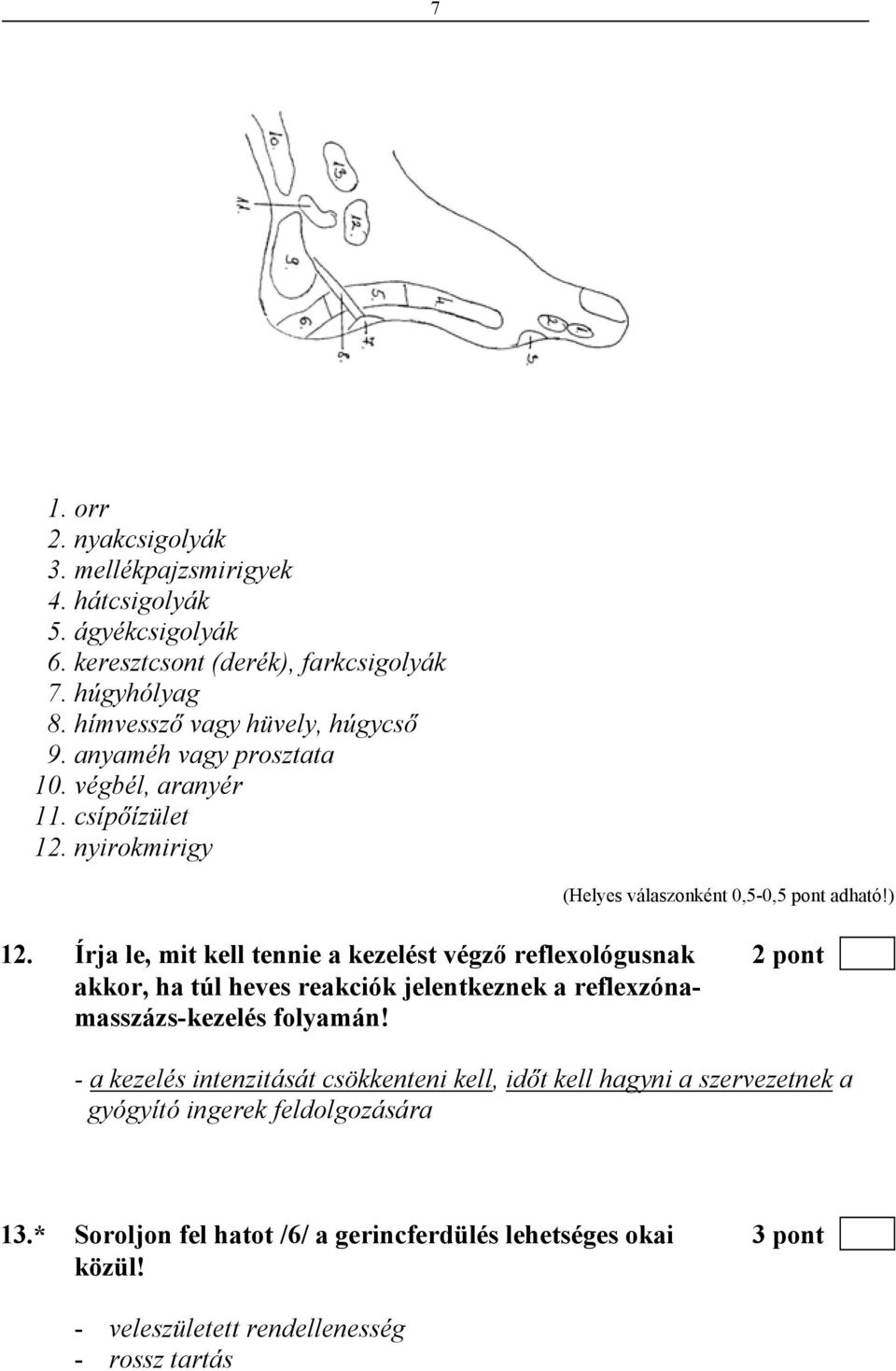 Írja le, mit kell tennie a kezelést végző reflexológusnak 2 pont akkor, ha túl heves reakciók jelentkeznek a reflexzónamasszázs-kezelés folyamán!