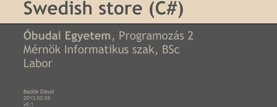 Mérnök Informatikus szak,