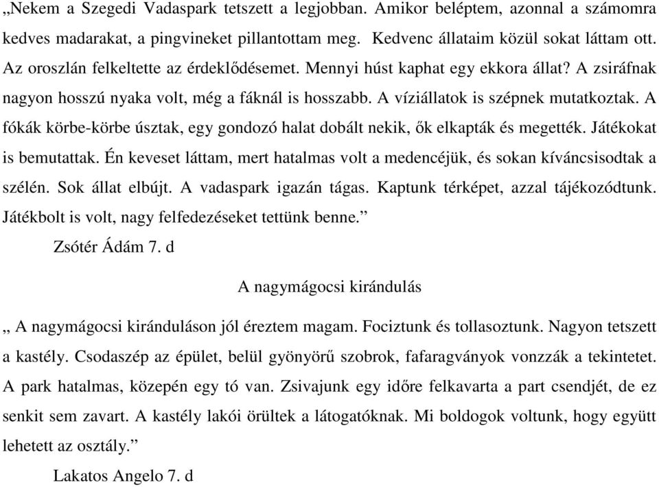 A fókák körbe-körbe úsztak, egy gondozó halat dobált nekik, ők elkapták és megették. Játékokat is bemutattak. Én keveset láttam, mert hatalmas volt a medencéjük, és sokan kíváncsisodtak a szélén.