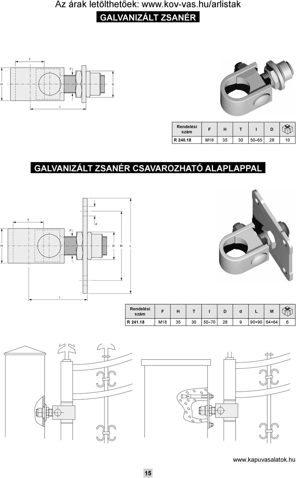 zsanér csavarozható alaplappal T d F M I F