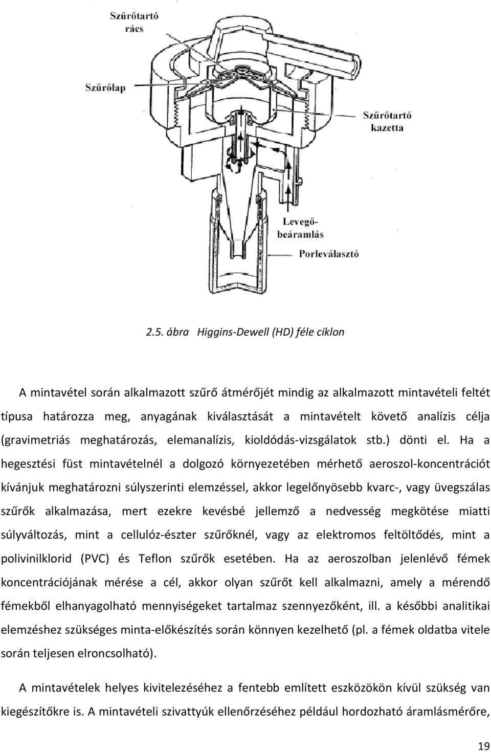 Ha a hegesztési füst mintavételnél a dolgozó környezetében mérhető aeroszol koncentrációt kívánjuk meghatározni súlyszerinti elemzéssel, akkor legelőnyösebb kvarc, vagy üvegszálas szűrők alkalmazása,