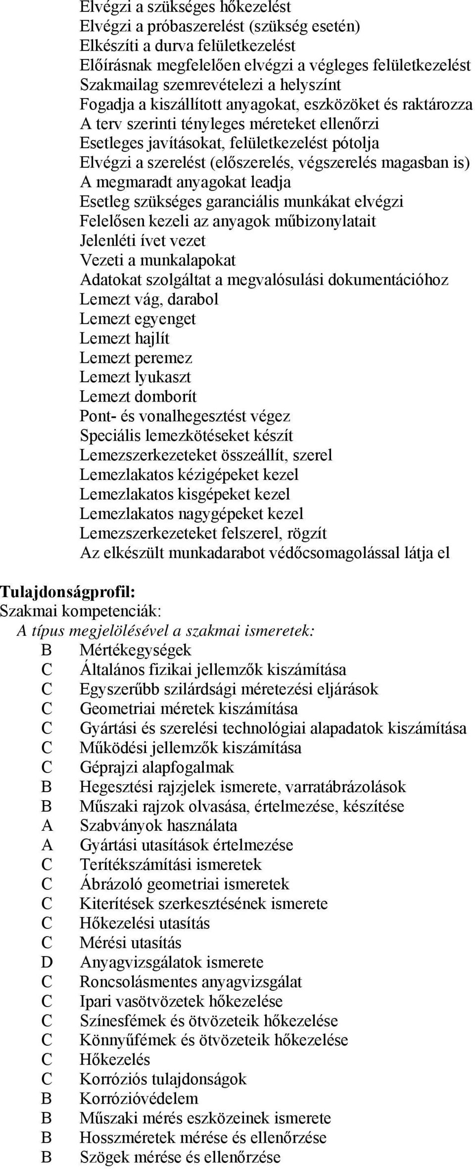 végszerelés magasban is) megmaradt anyagokat leadja Esetleg szükséges garanciális munkákat elvégzi Felelősen kezeli az anyagok műbizonylatait Jelenléti ívet vezet Vezeti a munkalapokat datokat