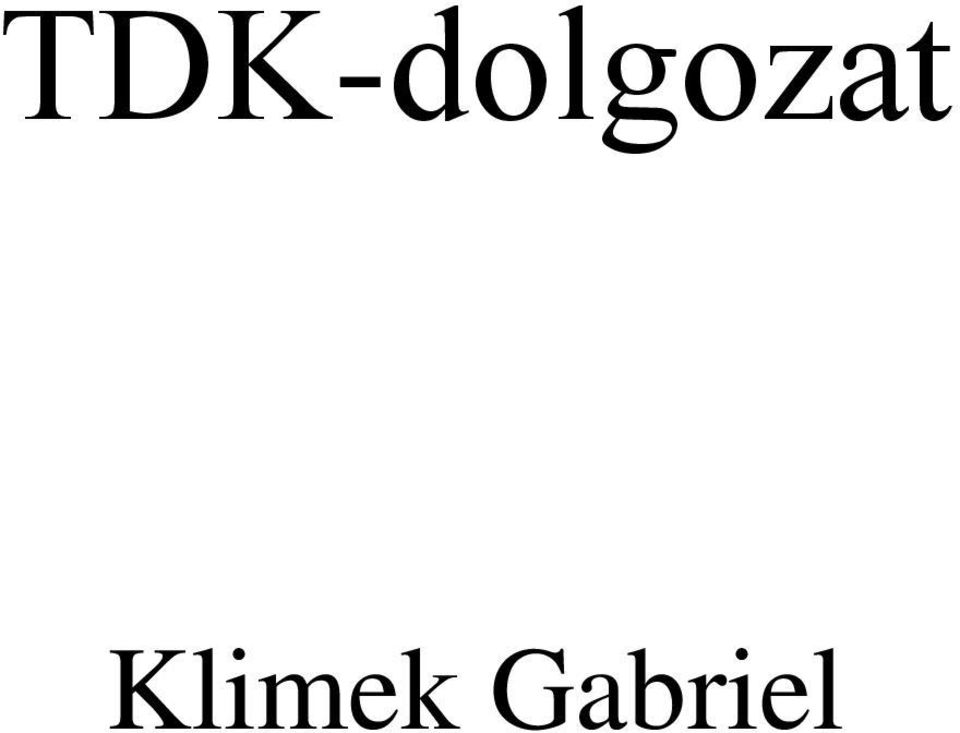 TDK-dolgozat. Klimek Gabriel - PDF Free Download