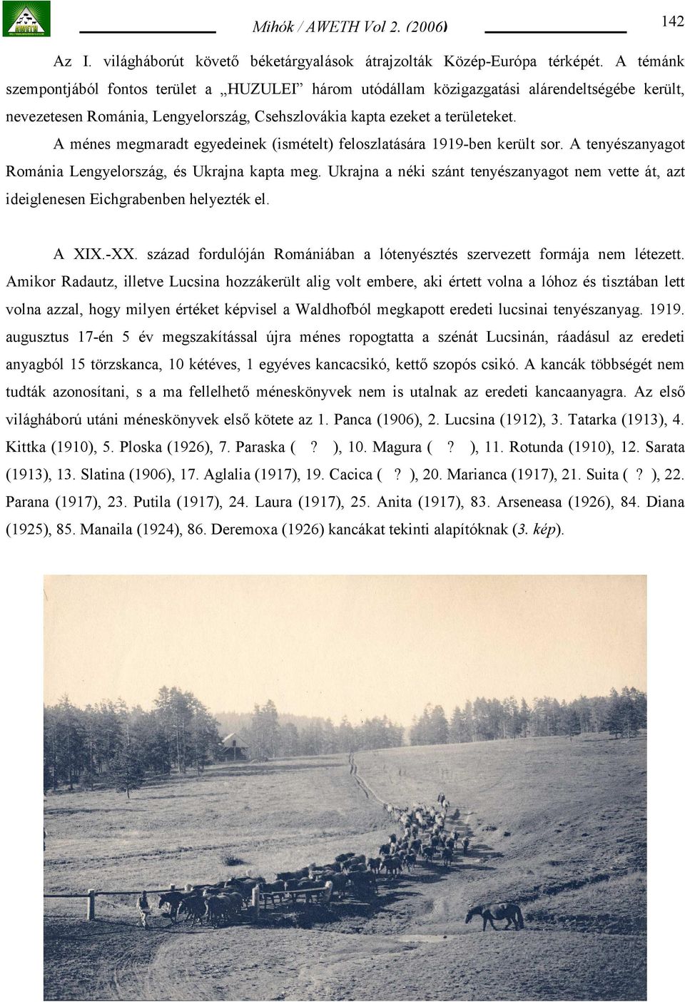 A ménes megmaradt egyedeinek (ismételt) feloszlatására 1919-ben került sor. A tenyészanyagot Románia Lengyelország, és Ukrajna kapta meg.