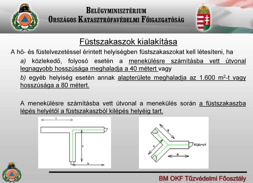 vagy b) egyéb helyiség esetén annak alapterülete meghaladja az 1.600 m 2 -t vagy hosszúsága a 80 métert.