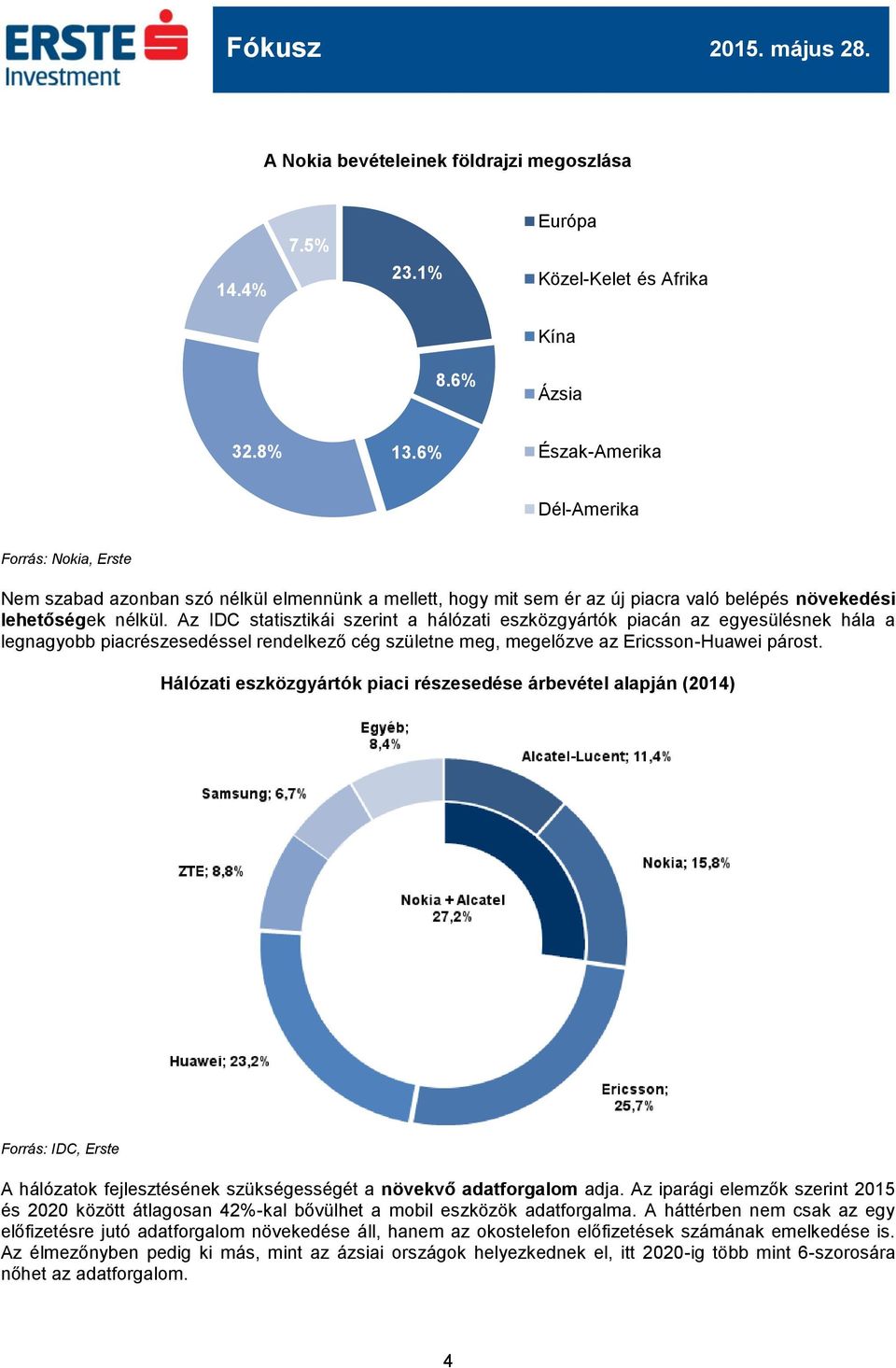 Az IDC statisztikái szerint a hálózati eszközgyártók piacán az egyesülésnek hála a legnagyobb piacrészesedéssel rendelkező cég születne meg, megelőzve az Ericsson-Huawei párost.