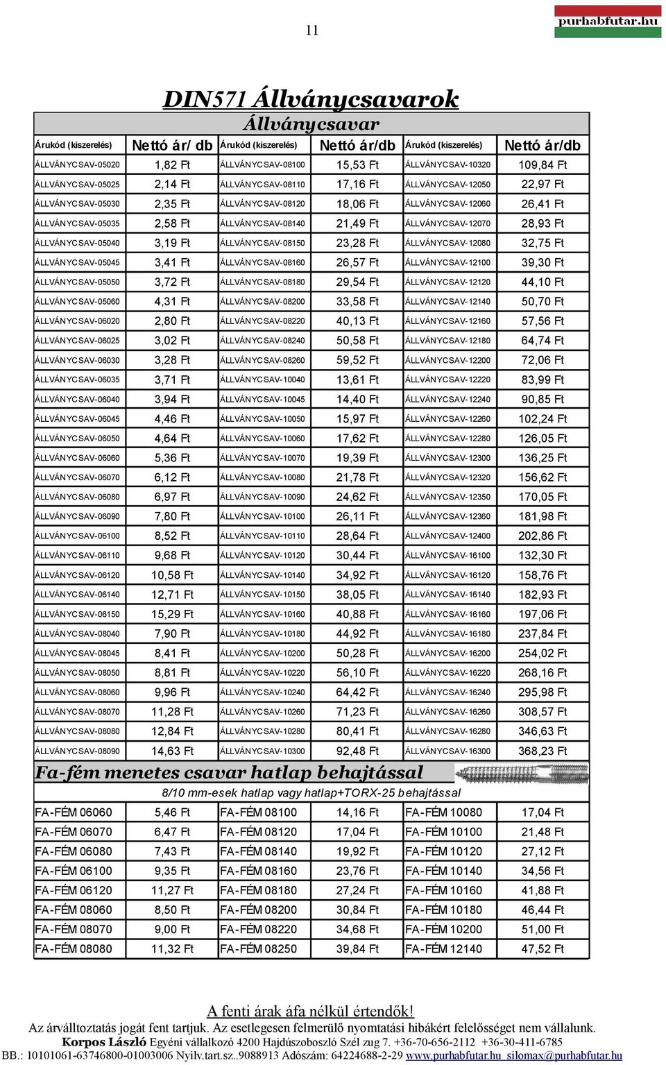 3,19 ÁLLVÁNYCSAV-081 23,28 ÁLLVÁNYCSAV-12080 32,75 ÁLLVÁNYCSAV-045 3,41 ÁLLVÁNYCSAV-08160 26,57 ÁLLVÁNYCSAV-12 39,30 ÁLLVÁNYCSAV-0 3,72 ÁLLVÁNYCSAV-08180 29,54 ÁLLVÁNYCSAV-12120 44,10 ÁLLVÁNYCSAV-060