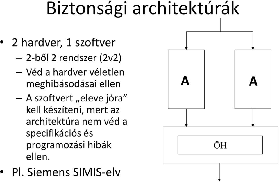 eleve jóra kell készíteni, mert az architektúra nem véd a