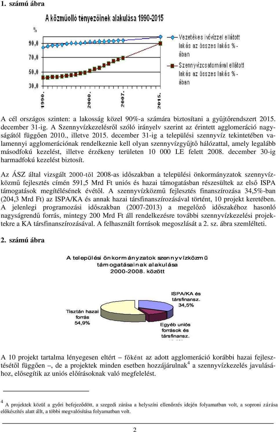 december 31-ig a települési szennyvíz tekintetében valamennyi agglomerációnak rendelkeznie kell olyan szennyvízgyőjtı hálózattal, amely legalább másodfokú kezelést, illetve érzékeny területen 10 000