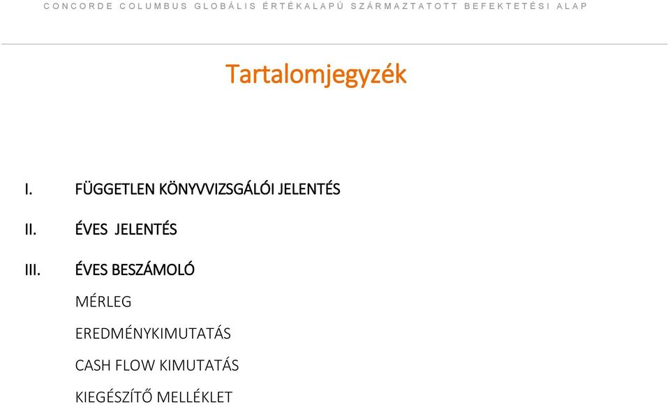FÜGGETLEN KÖNYVVIZSGÁLÓI JELENTÉS II. III.