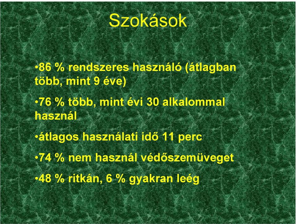 alkalommal használ átlagos használati idő 11