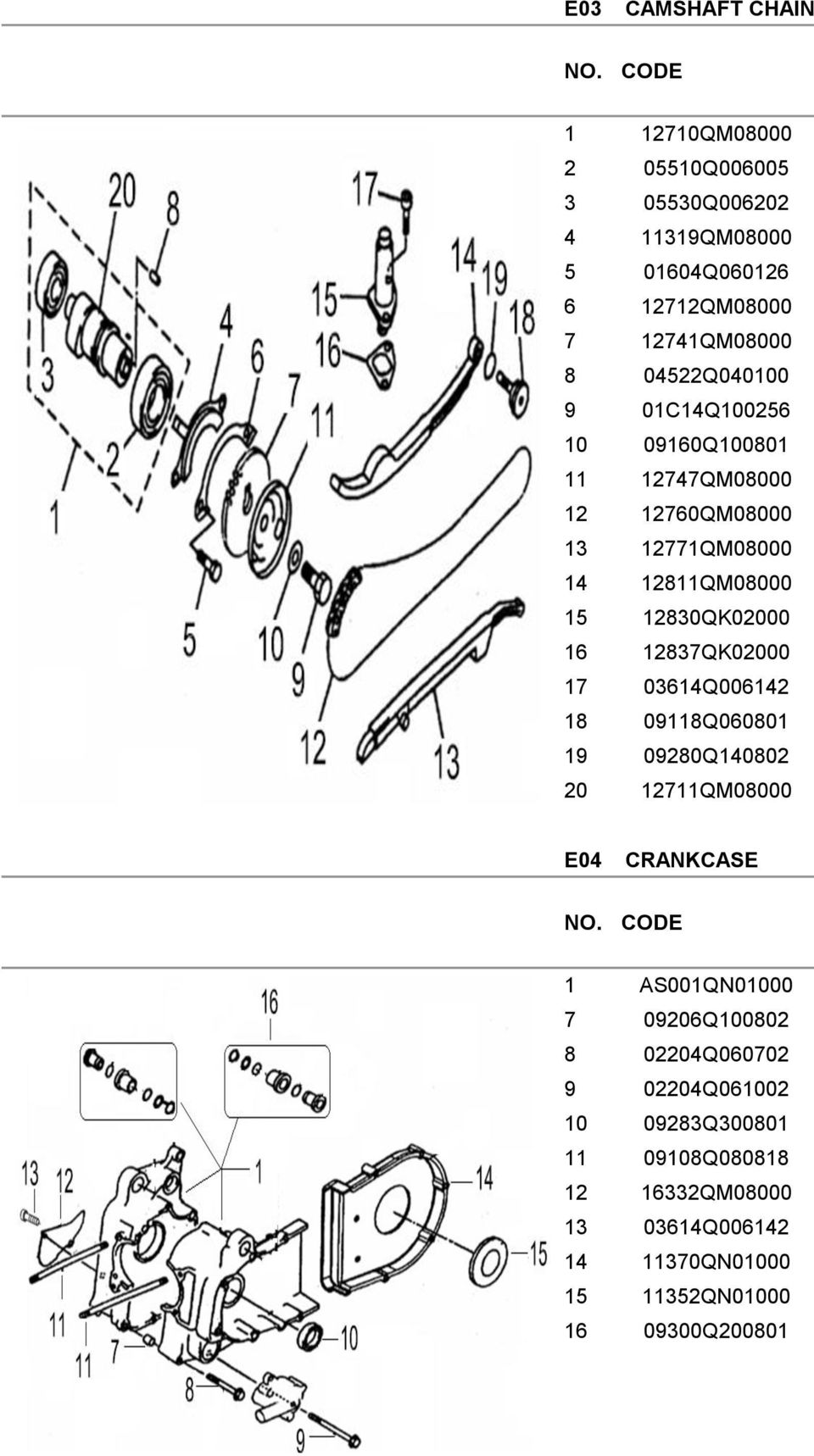 2830QK02000 6 2837QK02000 7 0364Q00642 8 098Q06080 9 09280Q40802 20 27QM08000 E04 CRANKCASE AS00QN0000 7