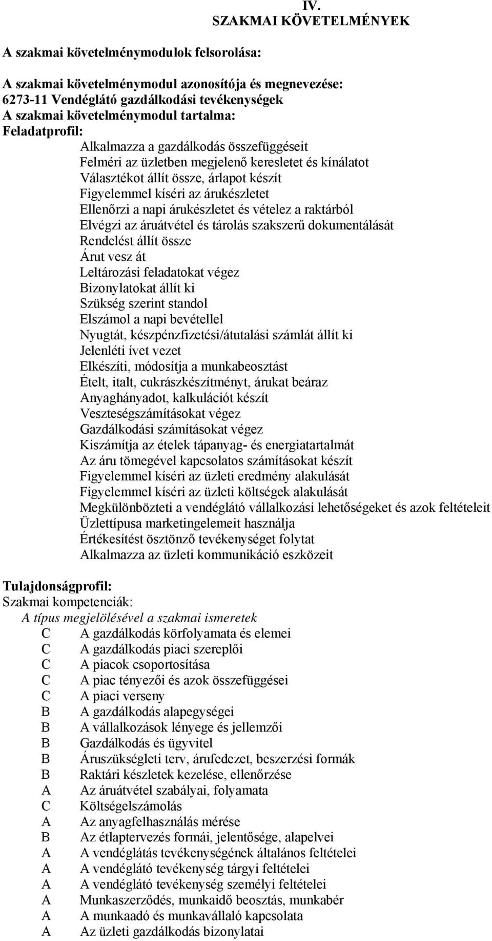 összefüggéseit Felméri az üzletben megjelenő keresletet és kínálatot Választékot állít össze, árlapot készít Figyelemmel kíséri az árukészletet Ellenőrzi a napi árukészletet és vételez a raktárból