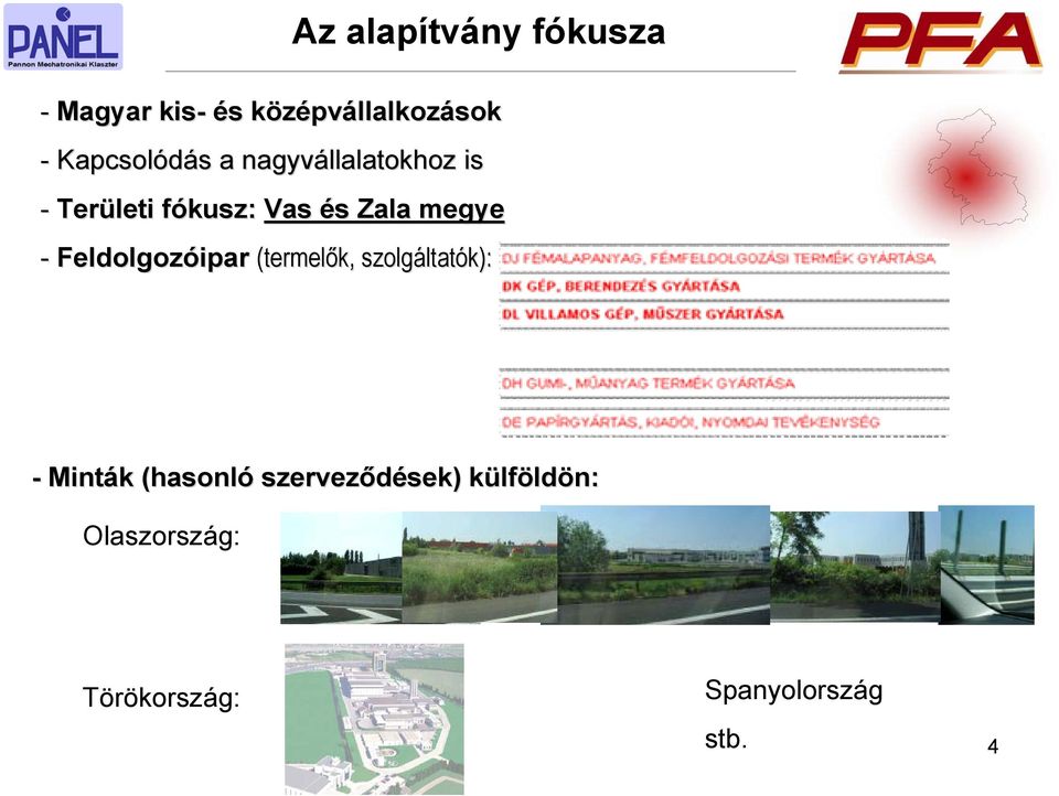 megye - Feldolgozóipar (termelők, szolgáltat ltatók): - Minták k (hasonló