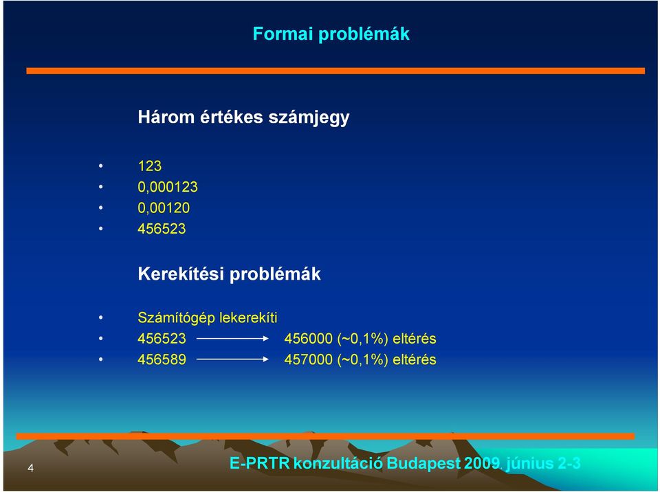 Számítógép lekerekíti 456523 456000 (~0,1%) eltérés