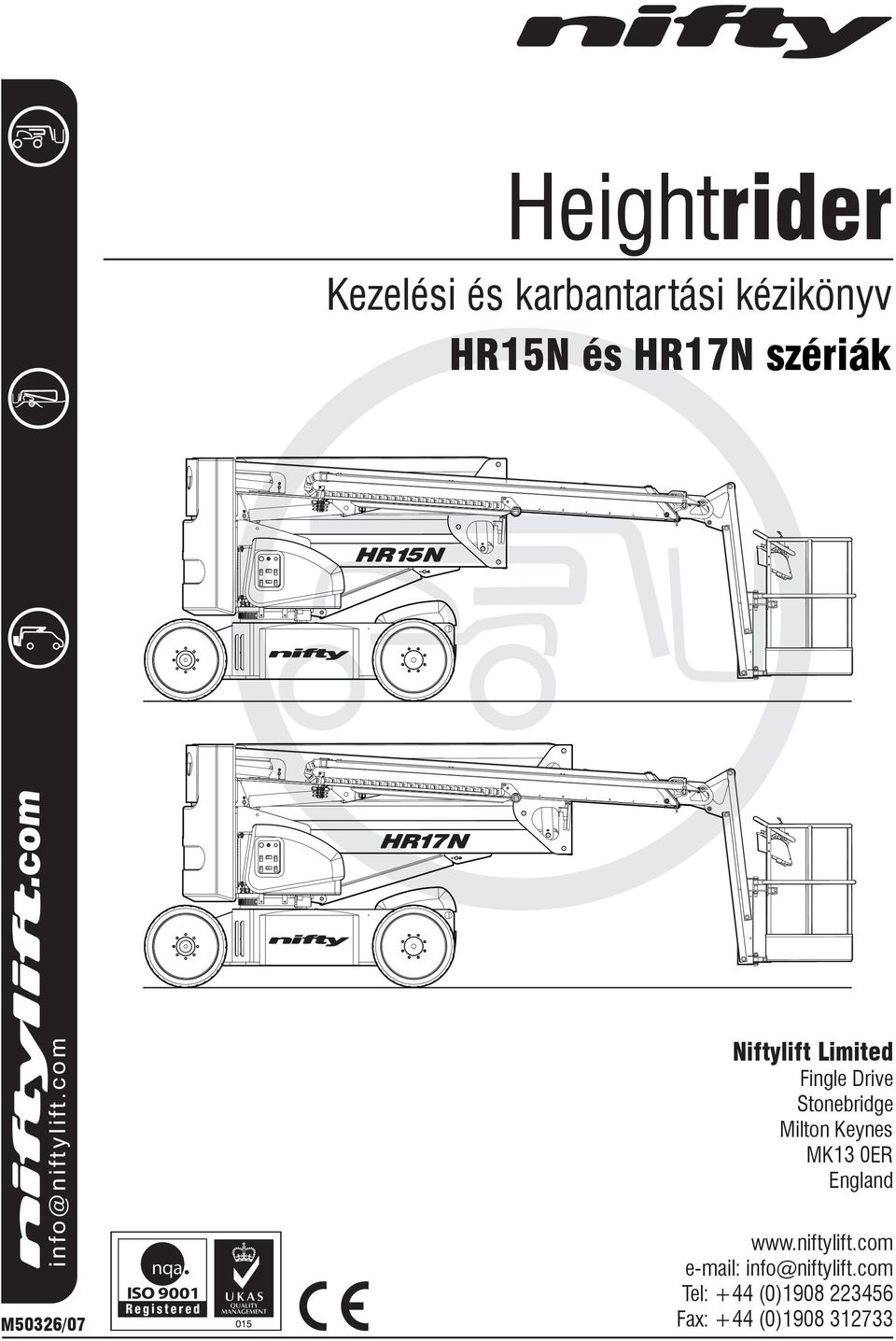 com M50326/07 Niftylift Limited Fingle Drive Stonebridge