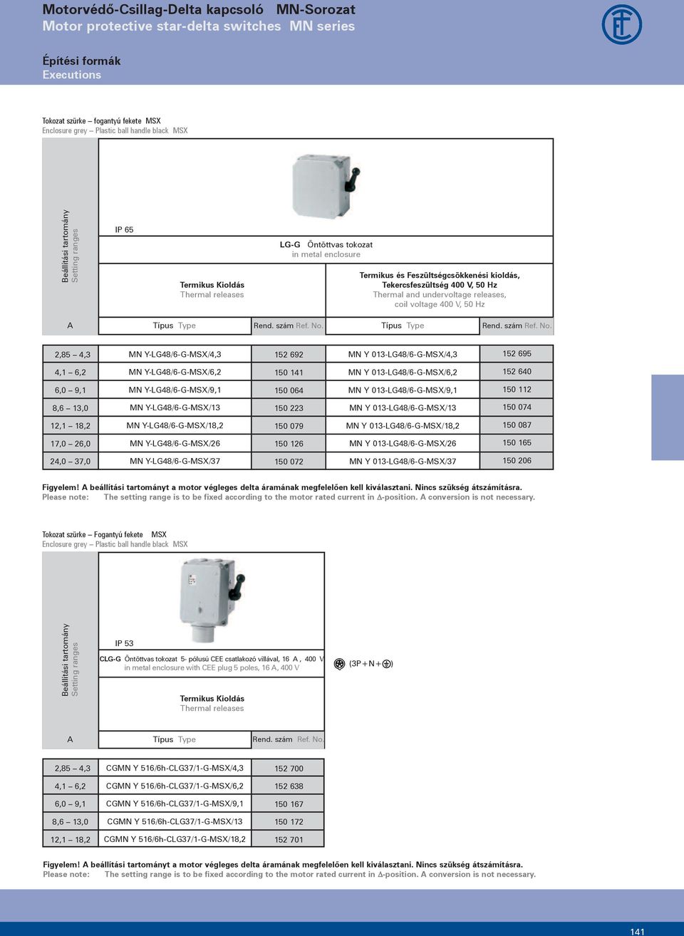 Motorvédőkapcsolók. Motor protective switches - PDF Ingyenes letöltés