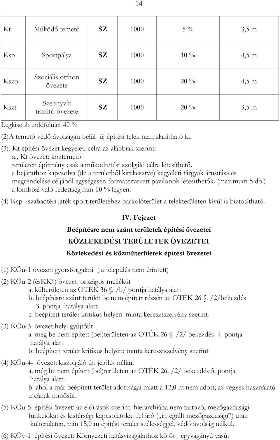 , Kt övezet: köztemető területén építmény csak a működtetést szolgáló célra létesíthető.