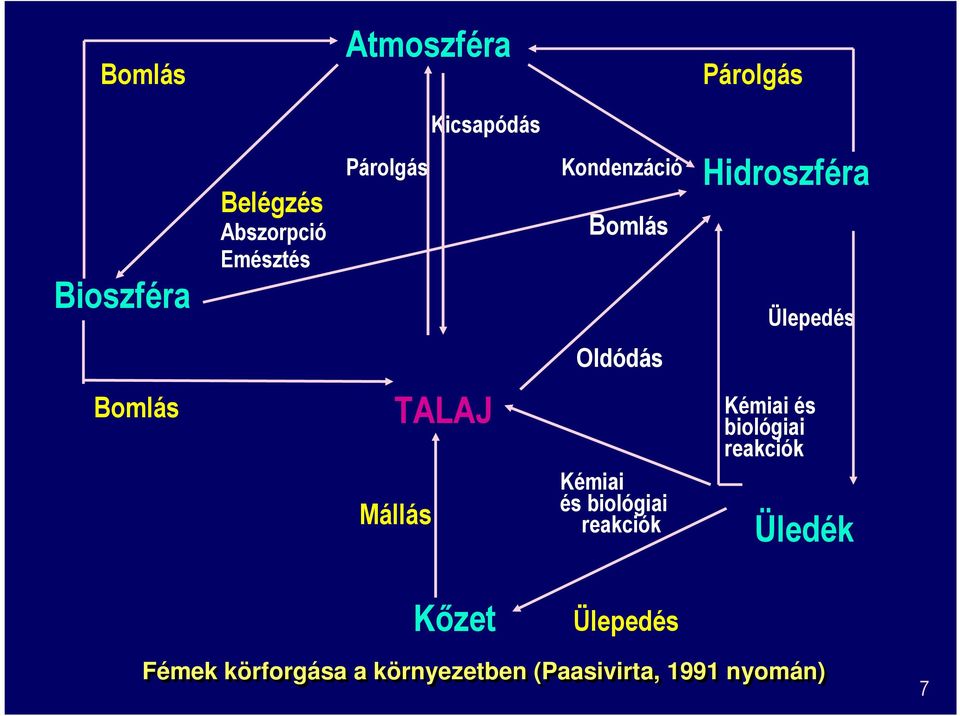 TALAJ Mállás Kémiai és biológiai reakciók Kémiai és biológiai reakciók