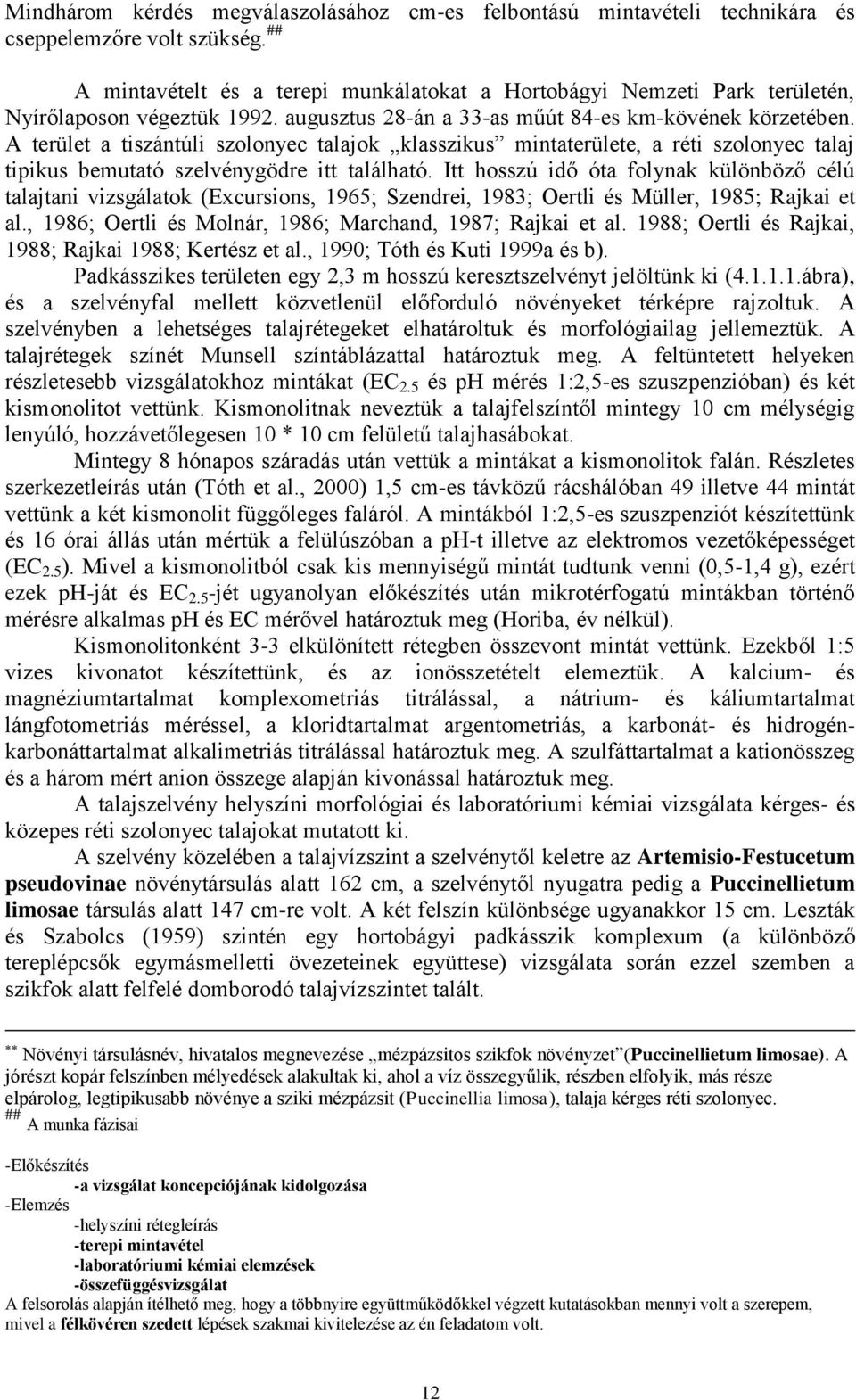 A terület a tiszántúli szolonyec talajok klasszikus mintaterülete, a réti szolonyec talaj tipikus bemutató szelvénygödre itt található.