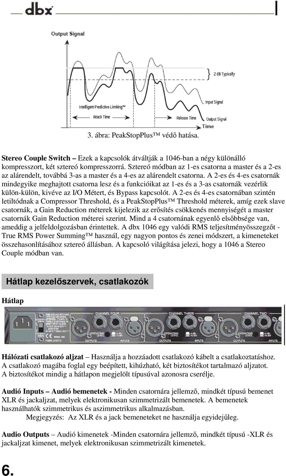 A 2-es és 4-es csatornák mindegyike meghajtott csatorna lesz és a funkcióikat az 1-es és a 3-as csatornák vezérlik külön-külön, kivéve az I/O Métert, és Bypass kapcsolót.